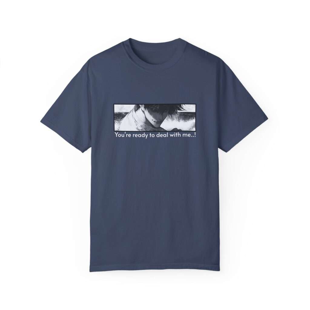 Read more about the article Toji Fushiguro Character Design Unisex Garment-Dyed T-shirt with ‘You’re Ready to Deal with Me’ Quote