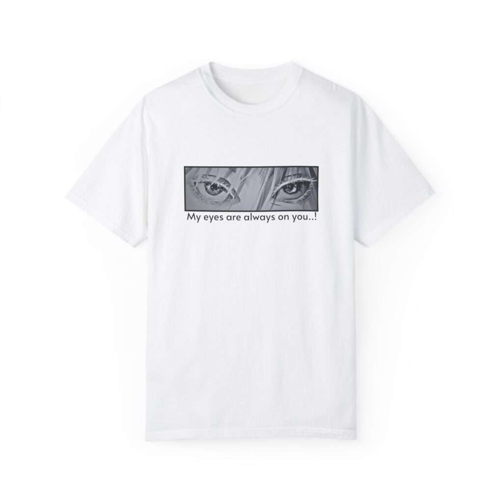 Read more about the article Gojo Satoru Eyes Design Unisex Garment-Dyed T-shirt with ‘My Eyes Are Always on You’ Quote