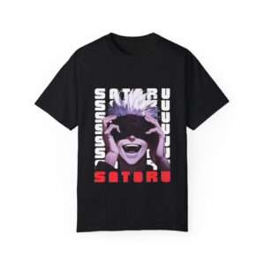 Read more about the article Gojo Satoru Unisex Garment-Dyed T-shirt with Stylish ‘Satoru’ Font Design