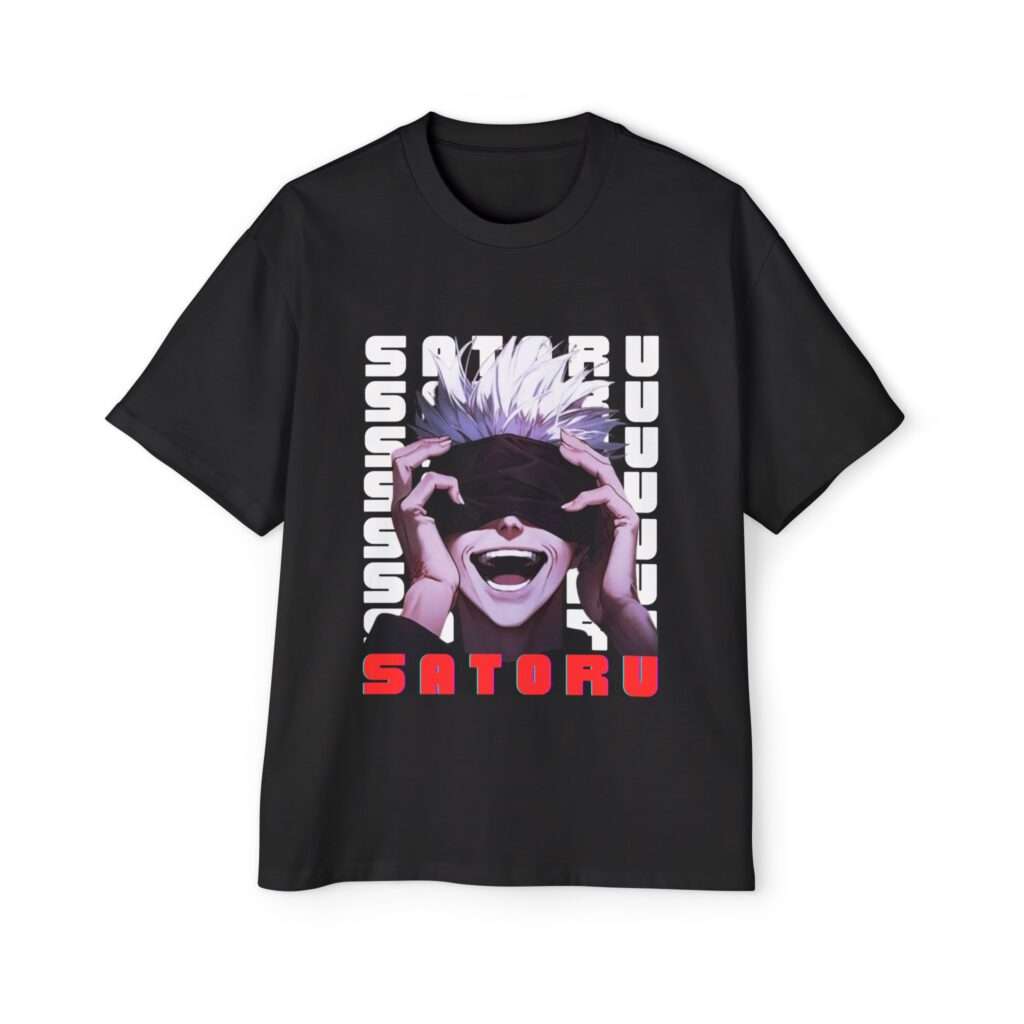 Read more about the article Gojo Satoru Men’s Heavy Oversized Tee with Stylish ‘Satoru’ Font Design