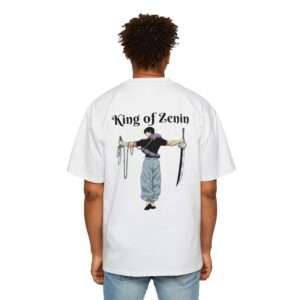 Read more about the article Toji Fushiguro Unique Character Design Men’s Heavy Oversized Tee with ‘King of Zenin’ Font