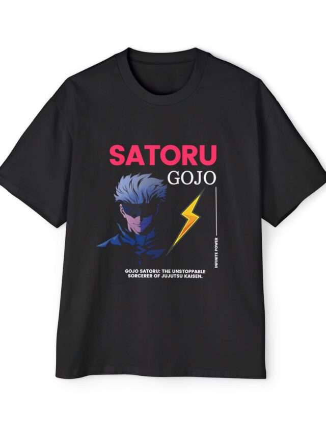 Read more about the article Gojo Satoru The Unstoppable Sorcerer of Jujutsu Kaisen Men’s Heavy Oversized Tee