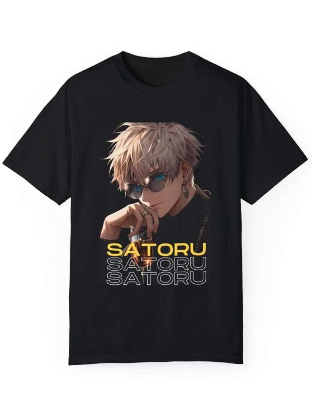 Read more about the article Gojo Satoru Iconic Design Unisex Garment-Dyed T-Shirt with Stylish ‘Satoru’ Font