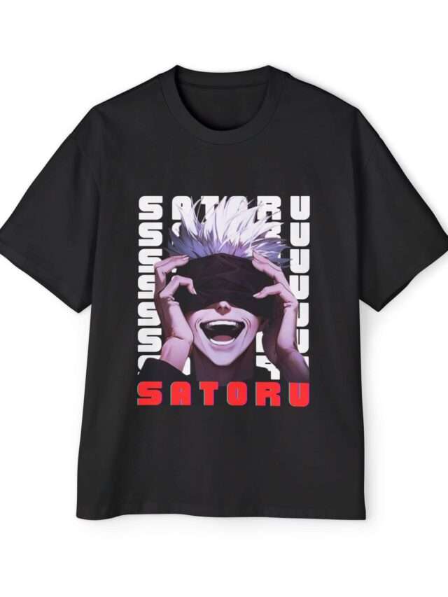 Read more about the article Gojo Satoru Men’s Heavy Oversized Tee with Stylish ‘Satoru’ Font Design