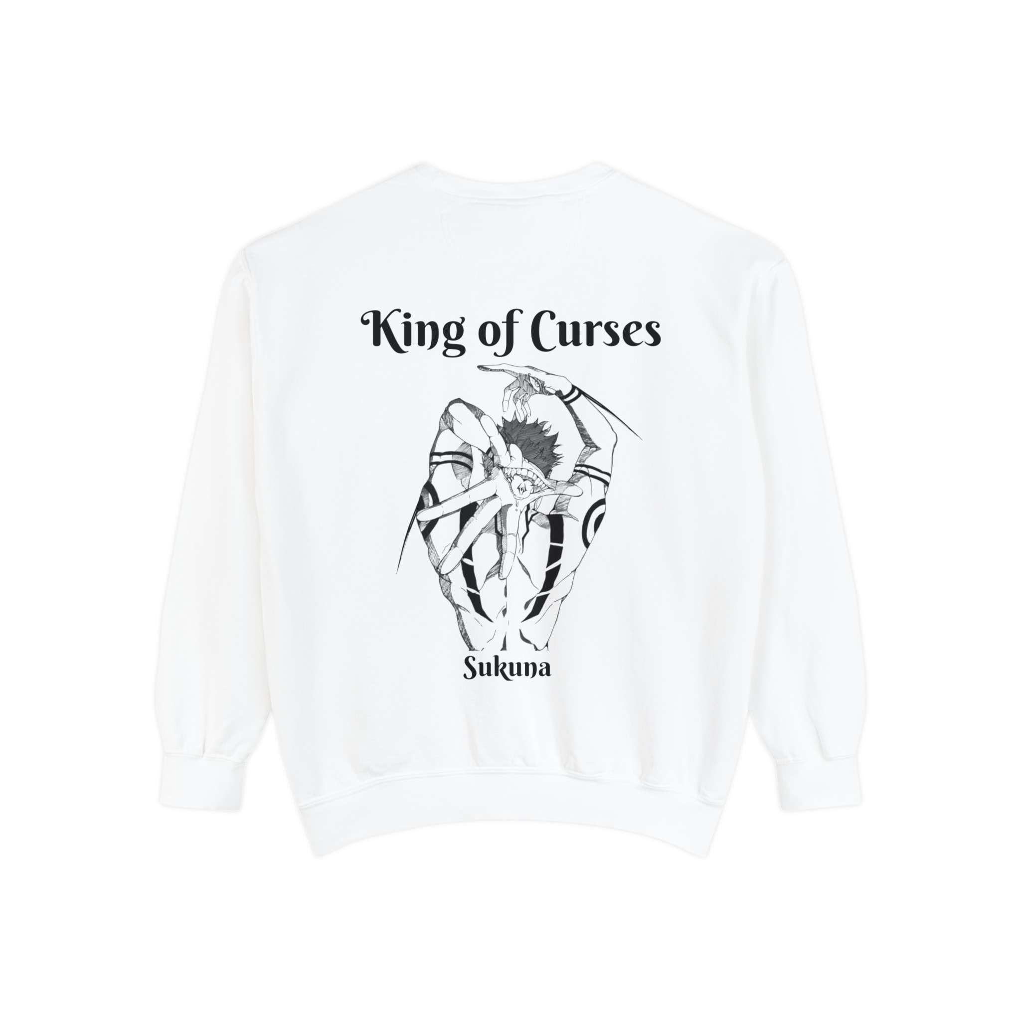 Unisex Garment-Dyed Sweatshirt with Stylish 'Sukuna the King of Zenin' Design