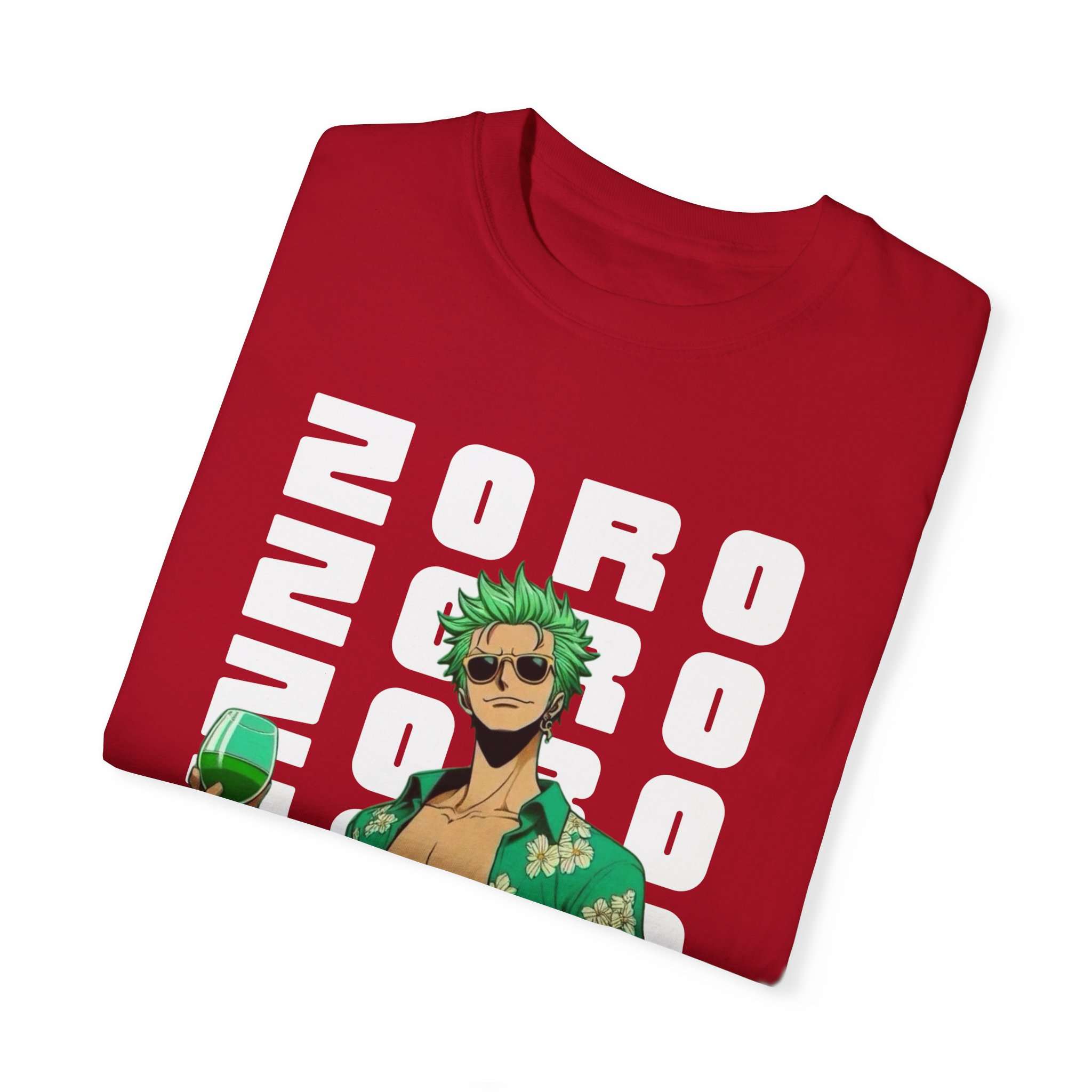 Roronoa Zoro Design Unisex Garment-Dyed T-Shirt with Stylish 'Zoro' Font