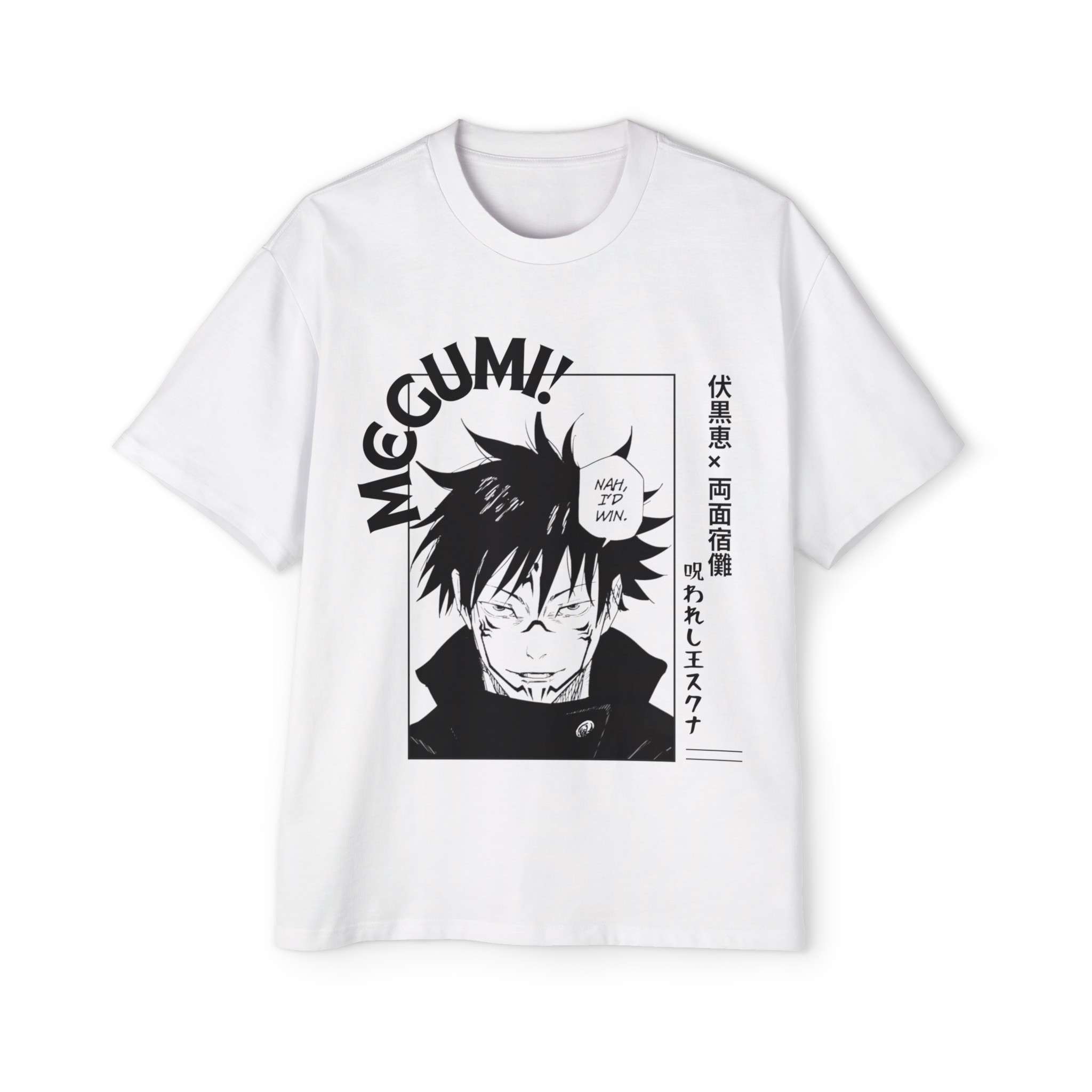 Stylish Megumi Fushiguro X Sukuna Design Men's Heavy Oversized Tee