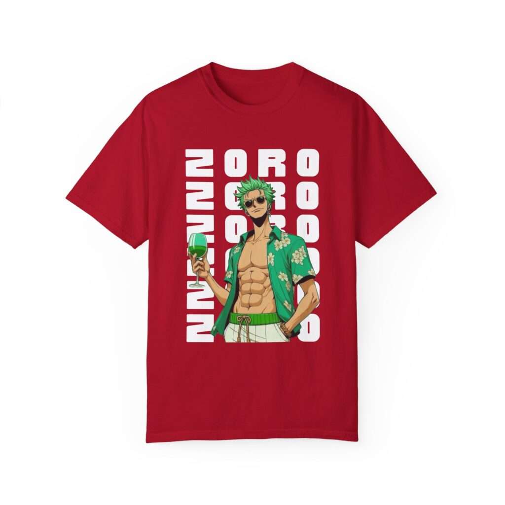 Read more about the article Roronoa Zoro Design Unisex Garment-Dyed T-Shirt with Stylish ‘Zoro’ Font