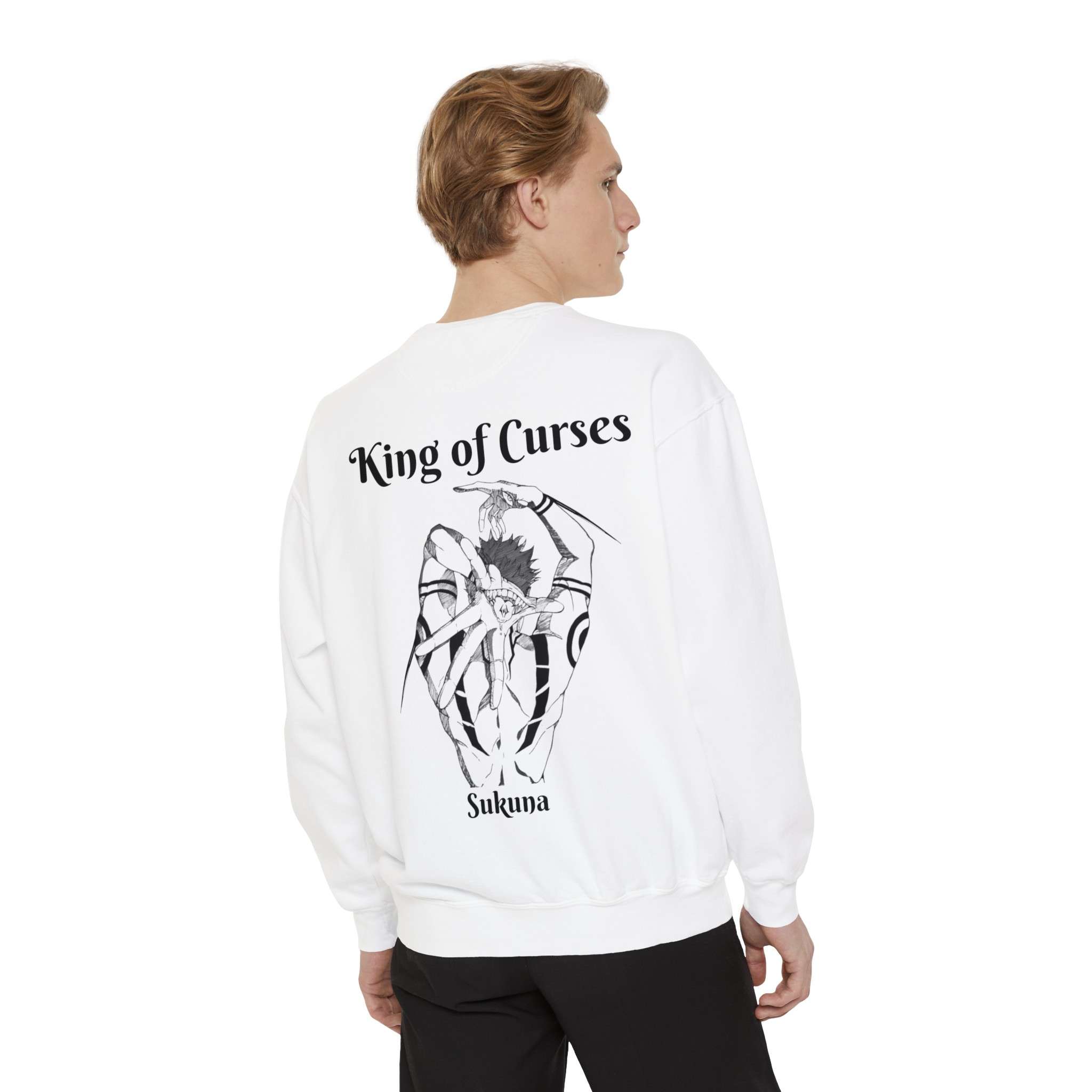 Unisex Garment-Dyed Sweatshirt with Stylish 'Sukuna the King of Zenin' Design