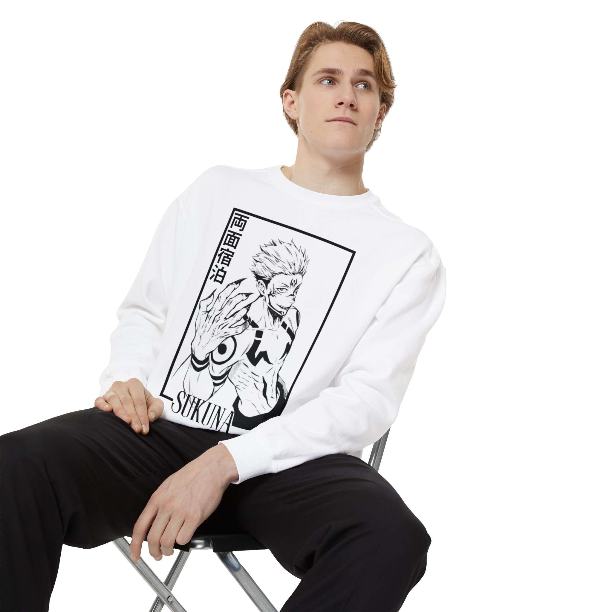 Stylish Sukuna Character Unisex Garment-Dyed Sweatshirt