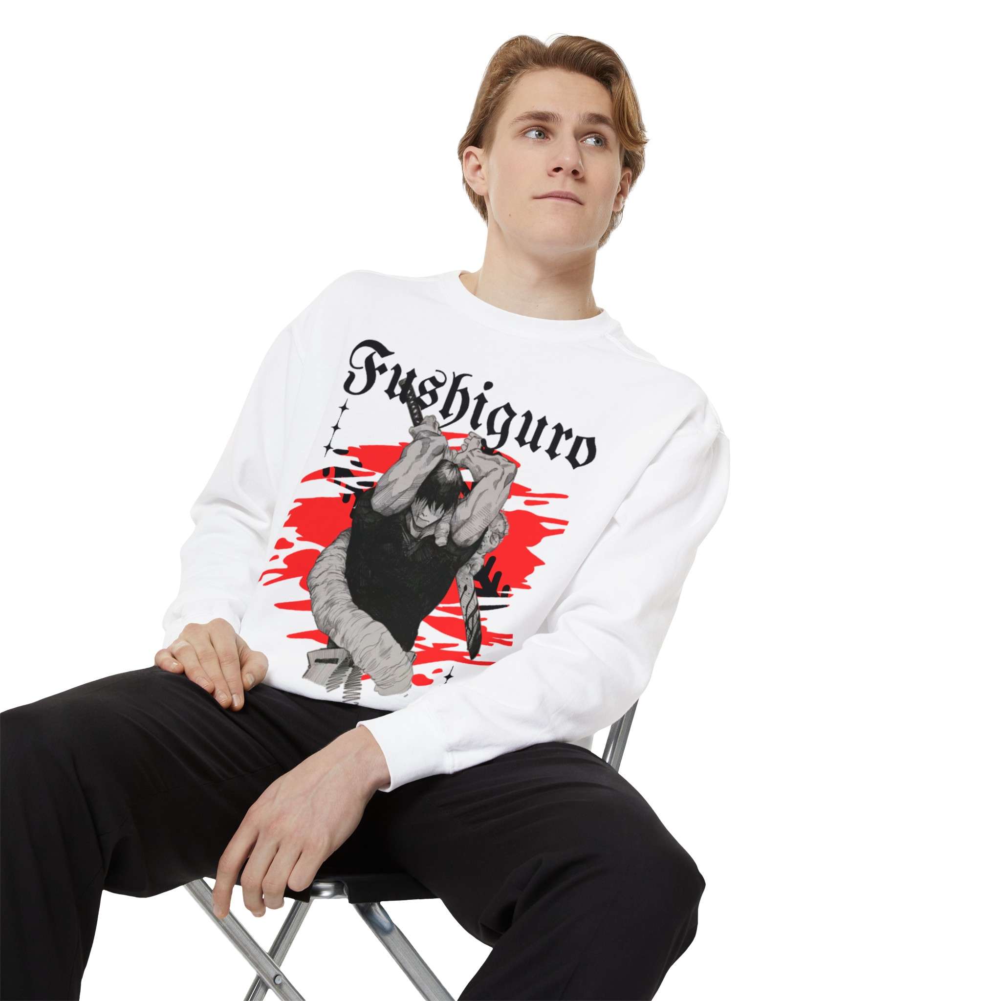 Exclusive Fushiguro Toji Signature Design Unisex Garment-Dyed Sweatshirt