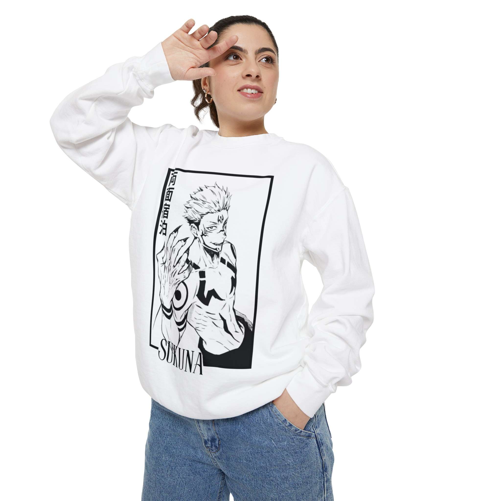 Stylish Sukuna Character Unisex Garment-Dyed Sweatshirt