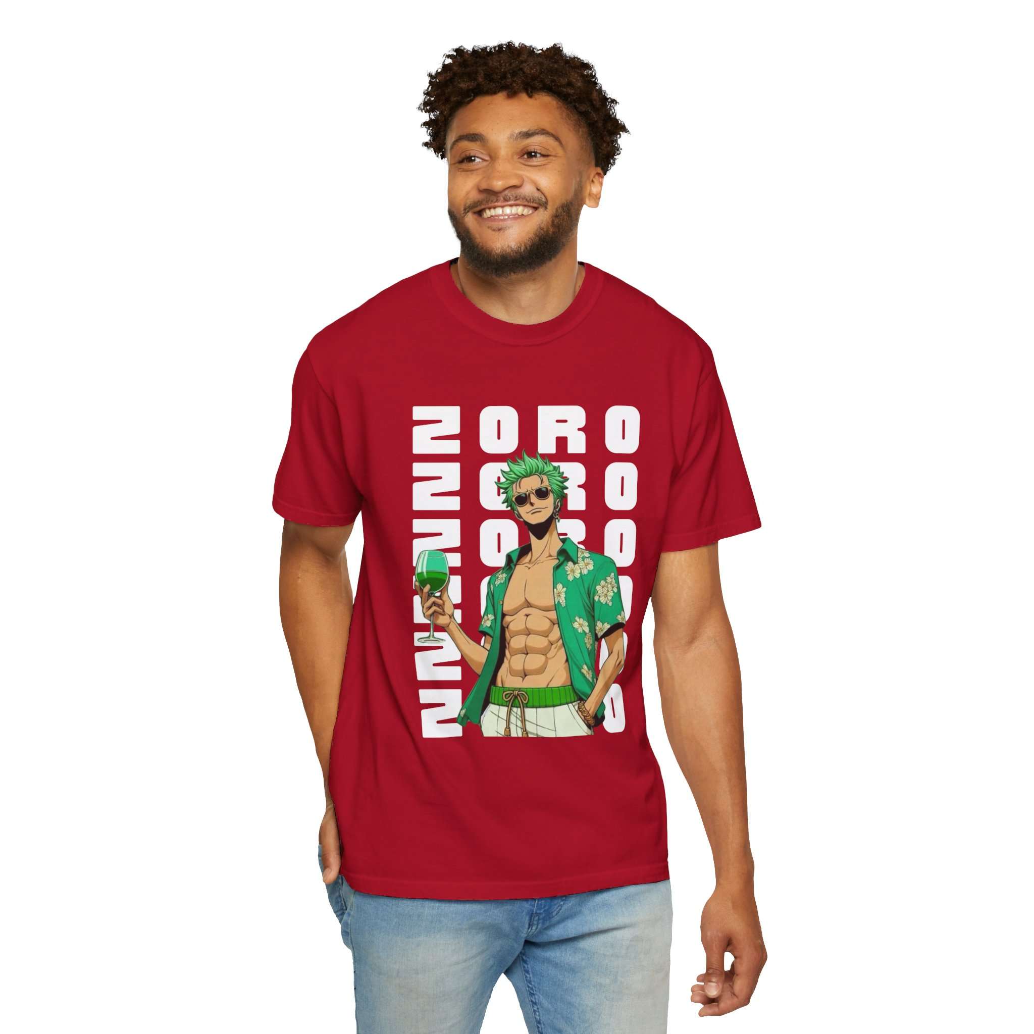 Roronoa Zoro Design Unisex Garment-Dyed T-Shirt with Stylish 'Zoro' Font