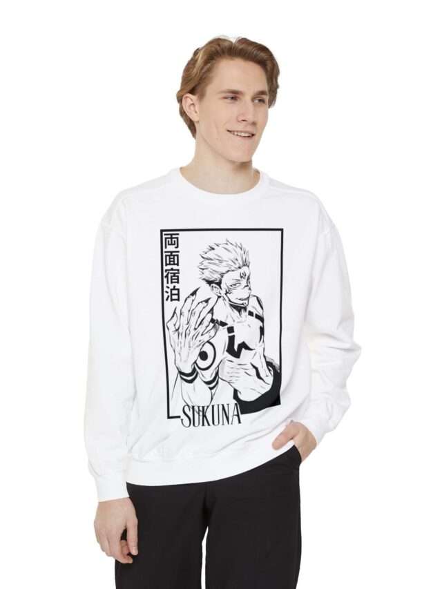 Read more about the article Stylish Sukuna Character Unisex Garment-Dyed Sweatshirt with Bold Font Design