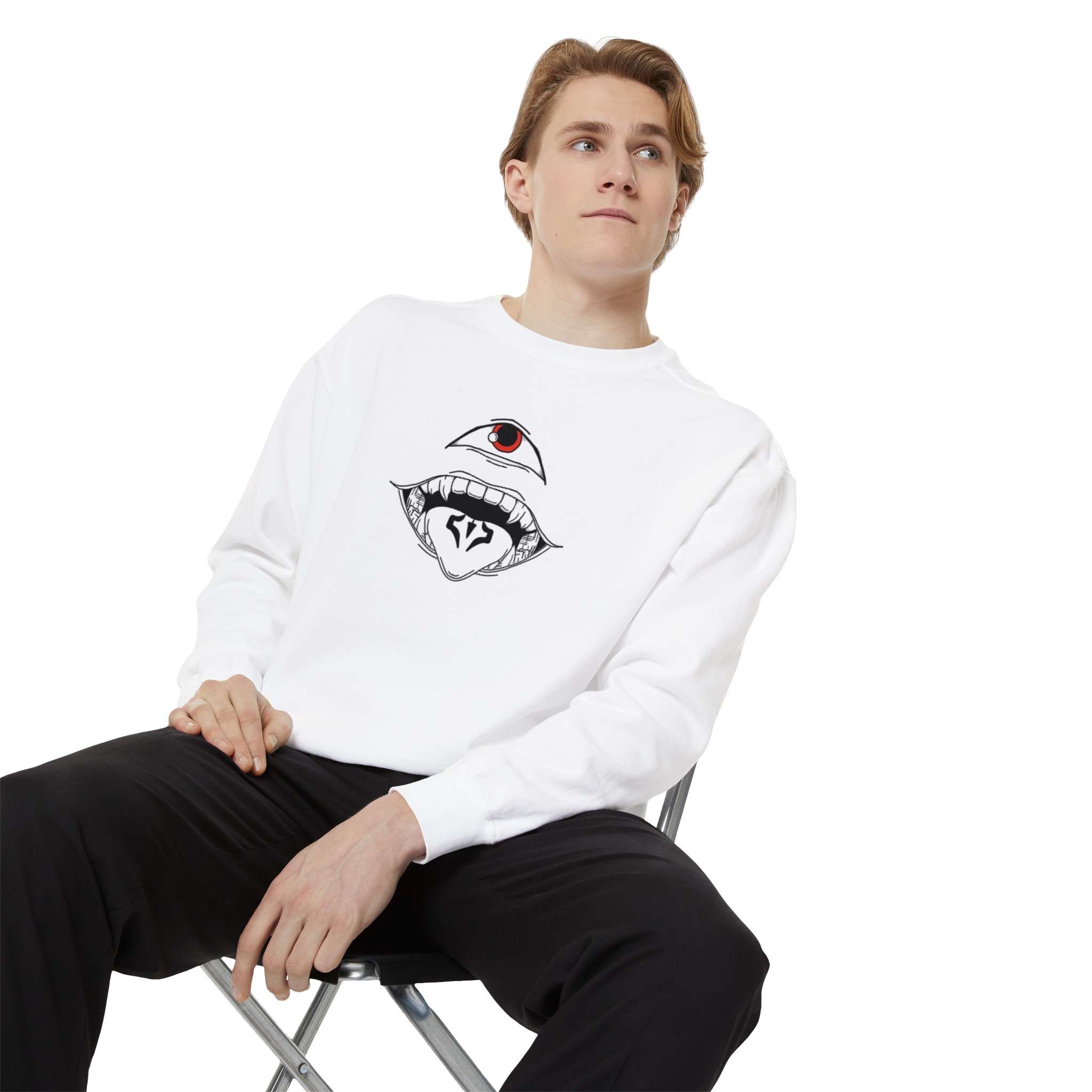 Sukuna Eyes & Tongue Unisex Garment-Dyed Sweatshirt