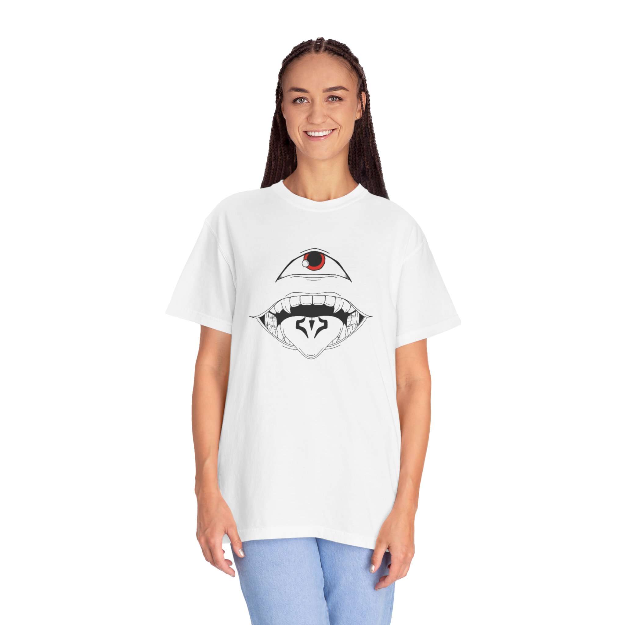 Sukuna Tongue & Eyes Art Unisex Garment-Dyed T-Shirt