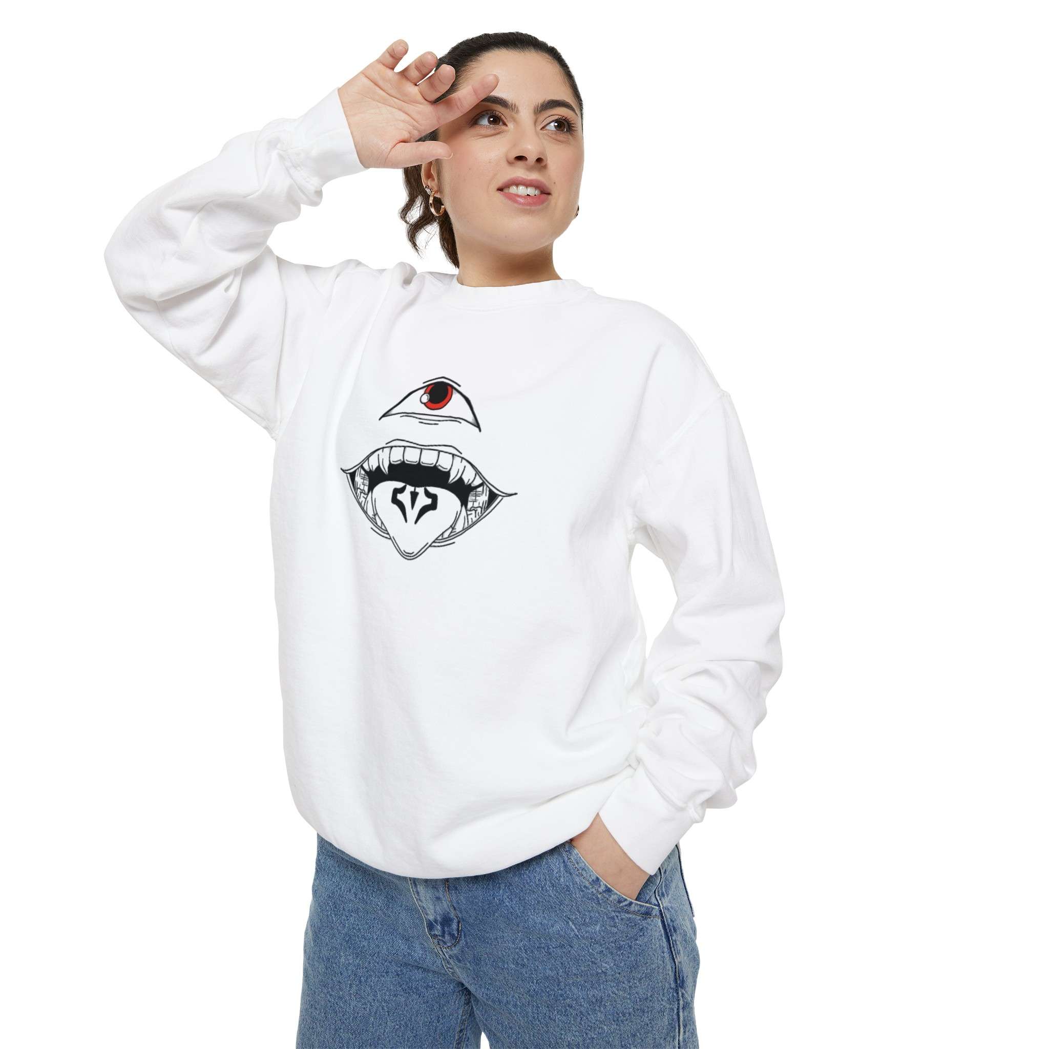 Sukuna Eyes & Tongue Unisex Garment-Dyed Sweatshirt