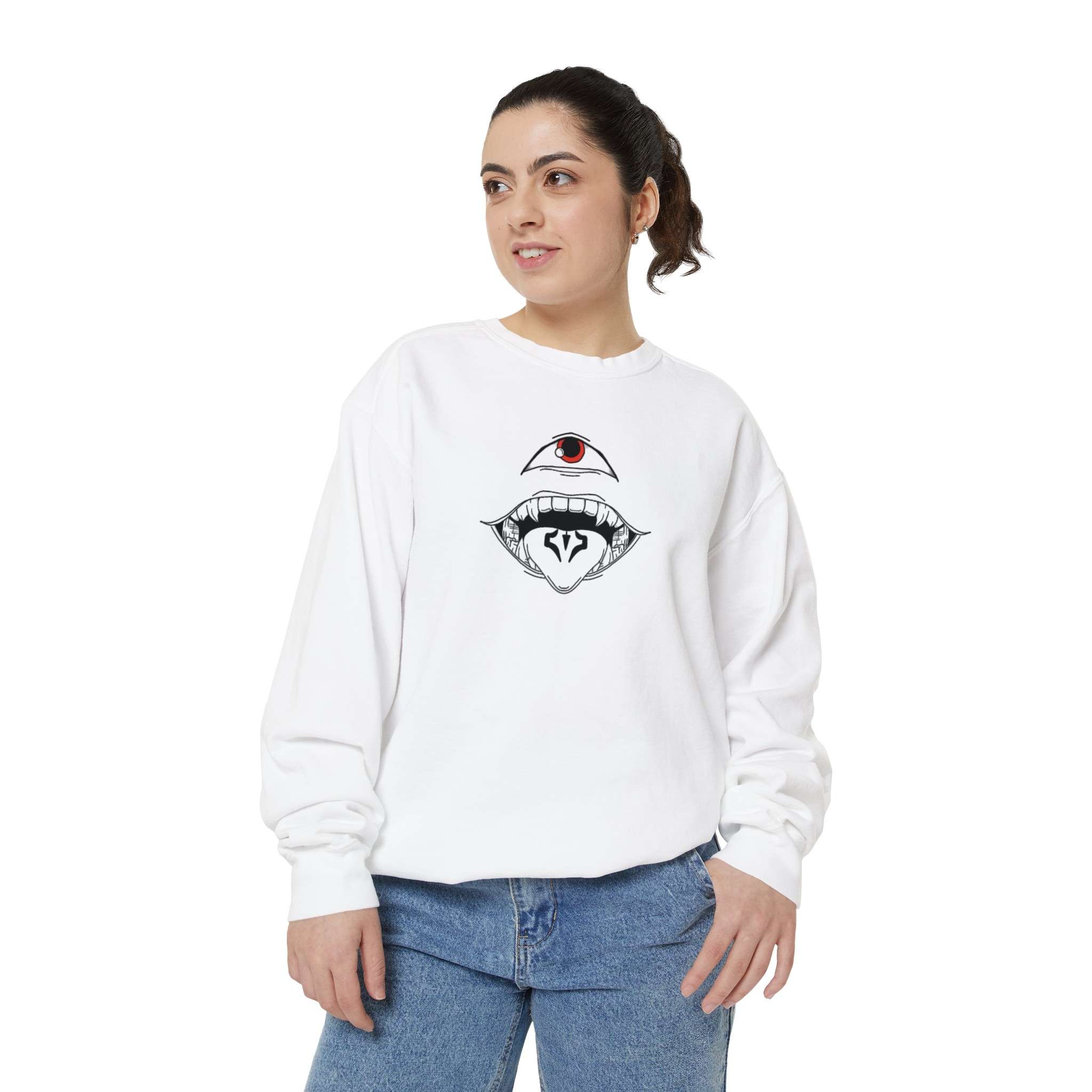 Sukuna Eyes & Tongue Unisex Garment-Dyed Sweatshirt