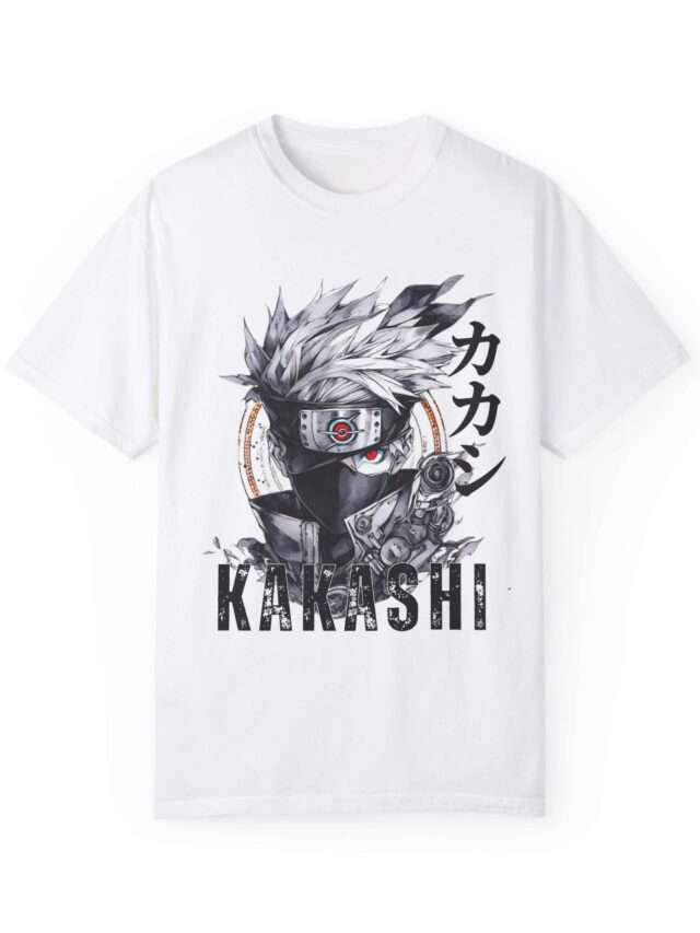 Read more about the article Stylish Kakashi Hatake Unisex Garment-Dyed T-Shirt with Japanese Font