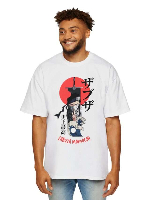 Read more about the article Zabuza Momochi Men’s Heavy Oversized Tee with Stylish Japanese Font Design